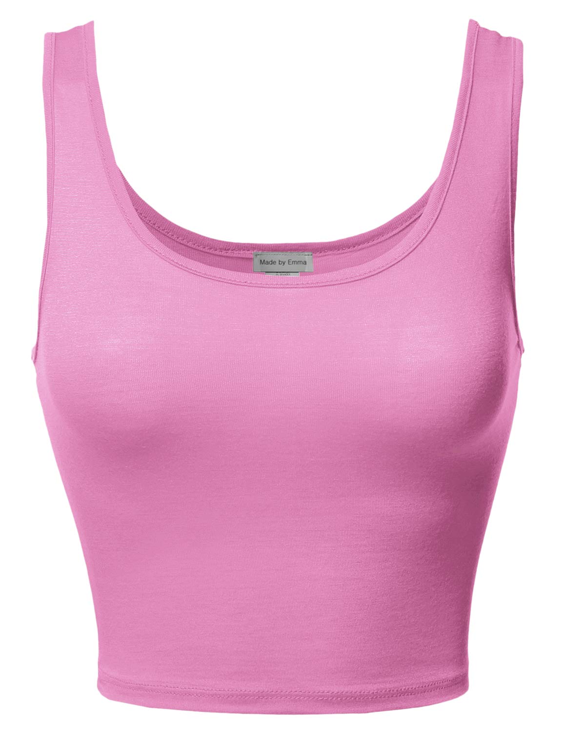 Emma Women's Junior Sleeveless Crop Tank Top - Soft Solid Basic Tee for Teens & Young Adults | Perfect for Summer, Gym, Yoga & Casual Wear