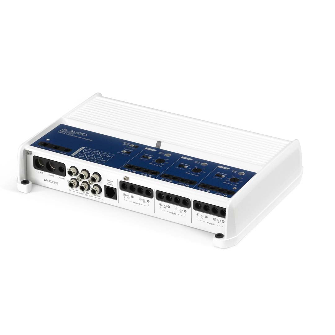 JL Audio M600/6 M Series Class D Marine 6-Channel Amplifier - High Power Full Range Audio for Boats, Yachts & Marine Vehicles | Waterproof & Durable for Harsh Marine Environments