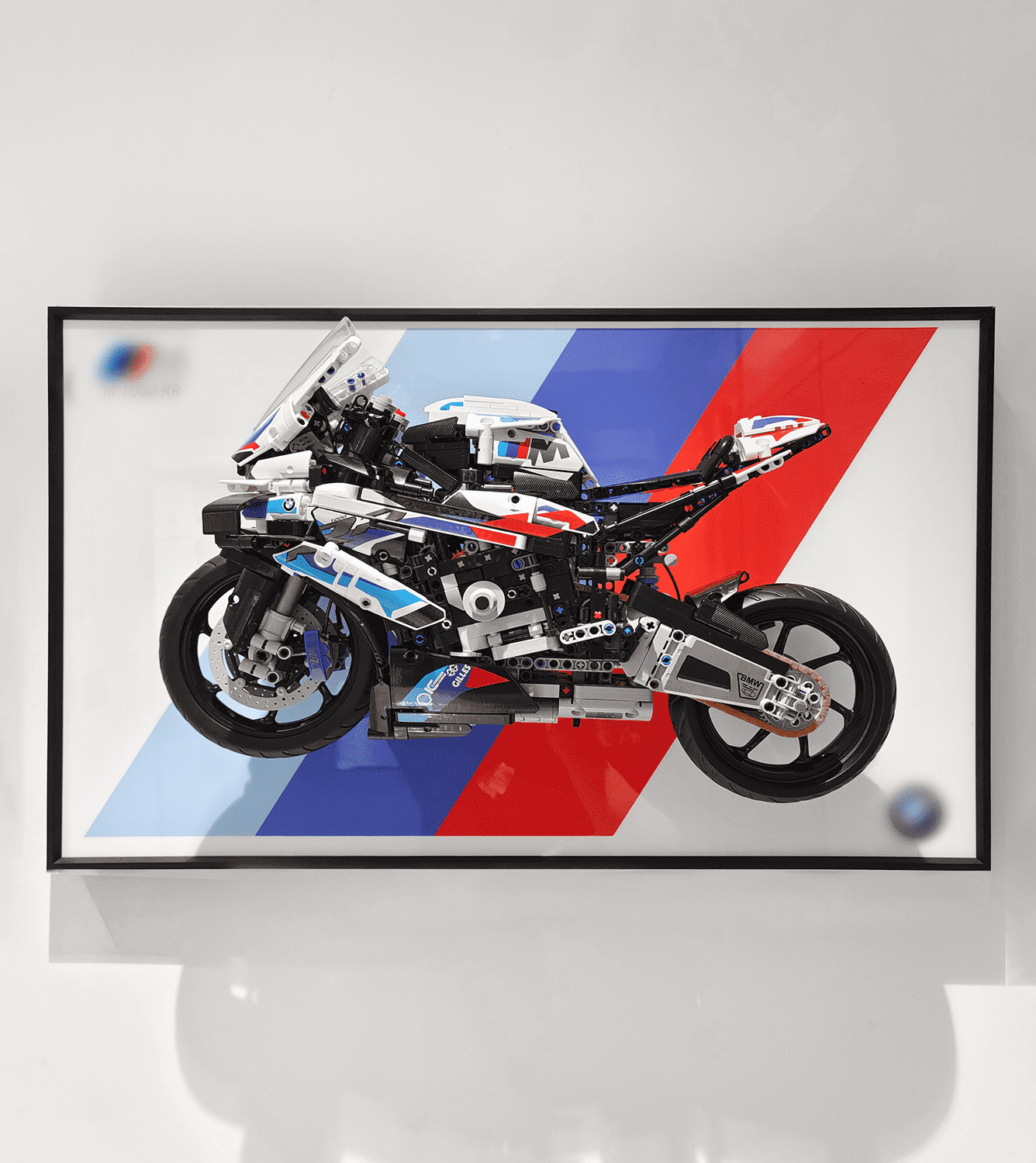Lego 42130 Technic™ BMW M 1000 RR Motorcycle Display Wall Mount - Secure Hanging Bracket for LEGO Technic Model Showcase - Perfect for Home Office, Game Room & Collector's Display