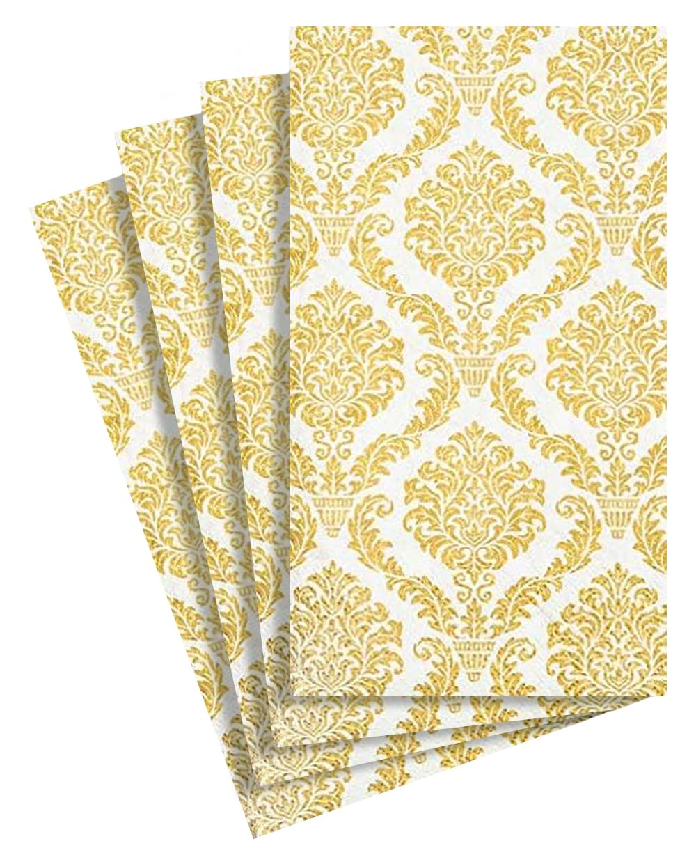Disposable Paper Hand Towels for Bathroom & Guest Use - 64 Pack Gold Fingertip Towels | Wedding Reception, Dinner Party & Table Decor Napkins | Perfect for Events, Home & Hospitality Use