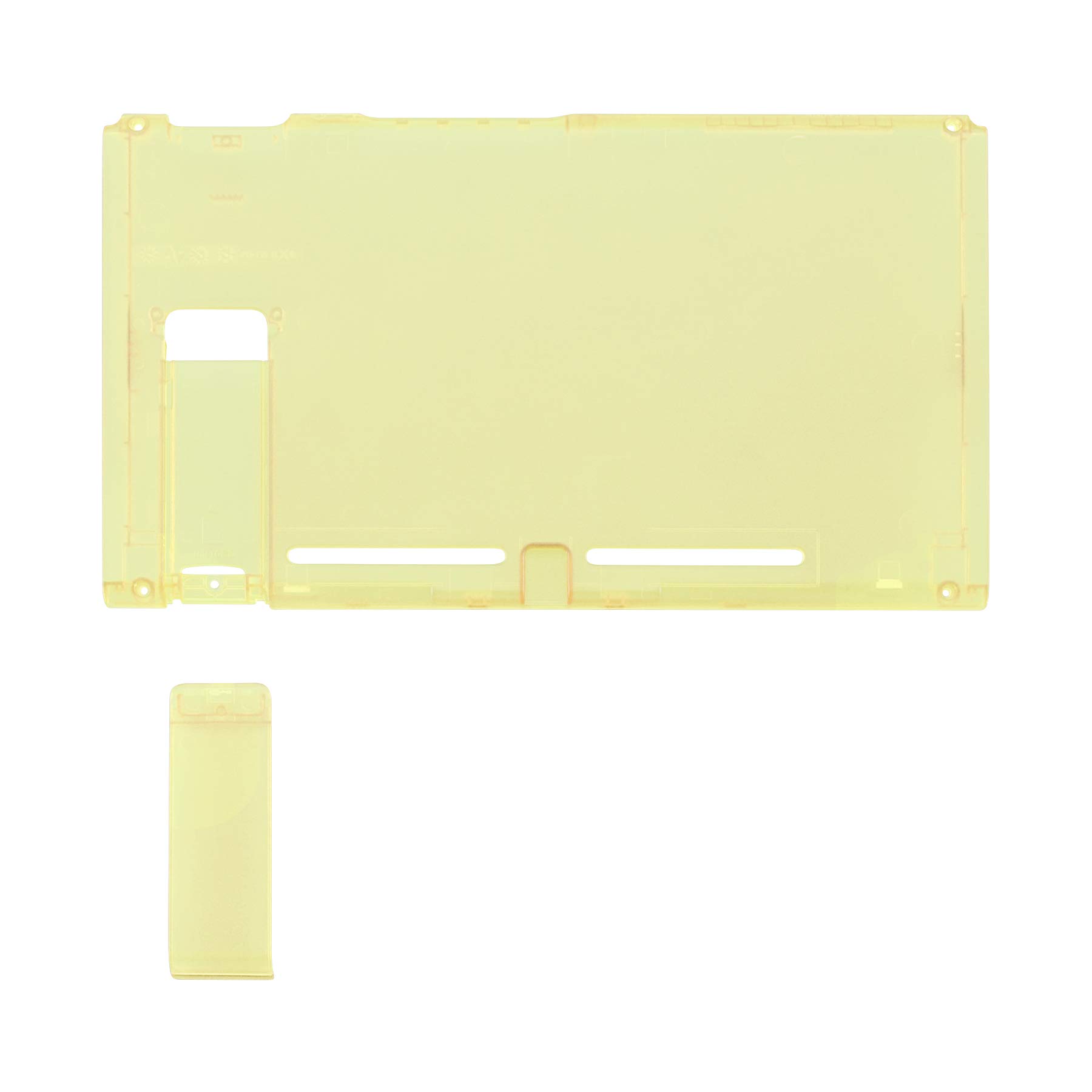 eXtremeRate Amber Yellow Nintendo Switch Back Plate Replacement - DIY Housing Shell Case with Kickstand (JoyCon Not Included) | Perfect for Console Customization & Protection