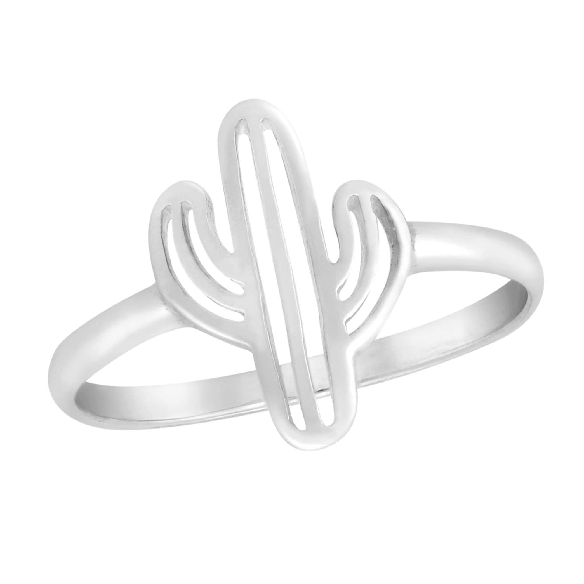 AeraVida Sterling Silver Saguaro Cactus Ring - .925 Silver Desert Inspired Band for Women - Perfect for Boho Jewelry, Southwest Style & Everyday Wear