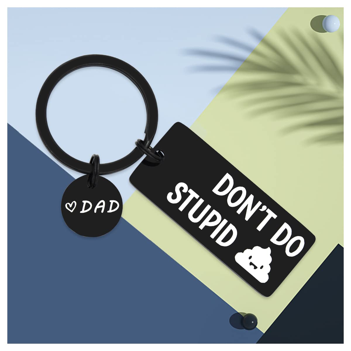 Funny Keychain Gift for Son or Daughter - Don't Do Stupid Keychain with Driver's License Design - Perfect College Gift from Parents - Great for Backpacks, Car Keys & Graduation Presents