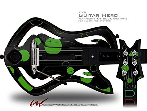 Black & Green Decal Skin for Warriors of Rock Guitar Hero Guitar - Dots Design | Protective Vinyl Sticker | Perfect for Gaming, Collectors & Customization (Guitar Not Included)
