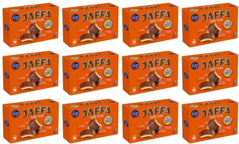 Fazer Jaffa Tutti Frutti Chocolate - 12 Boxes (300g Each) | Assorted Fruit Flavored Candy | Perfect for Gifts, Parties & Snacking
