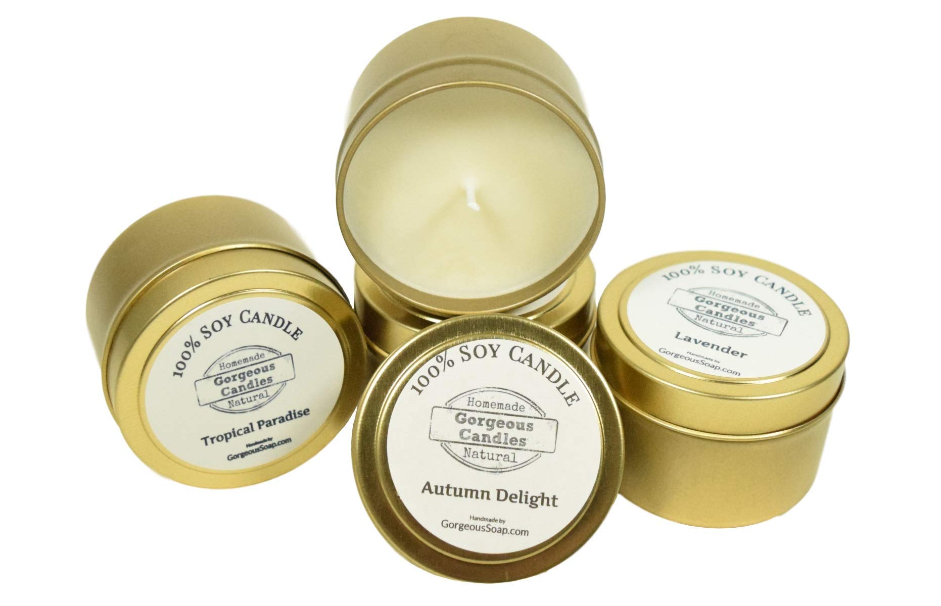 Natural Soy Candles - 4 oz Hand-Poured Scented Soy Wax Candles in Tin | Aromatherapy, Relaxation & Home Decor Gift | Perfect for Yoga, Meditation & Romantic Dinners