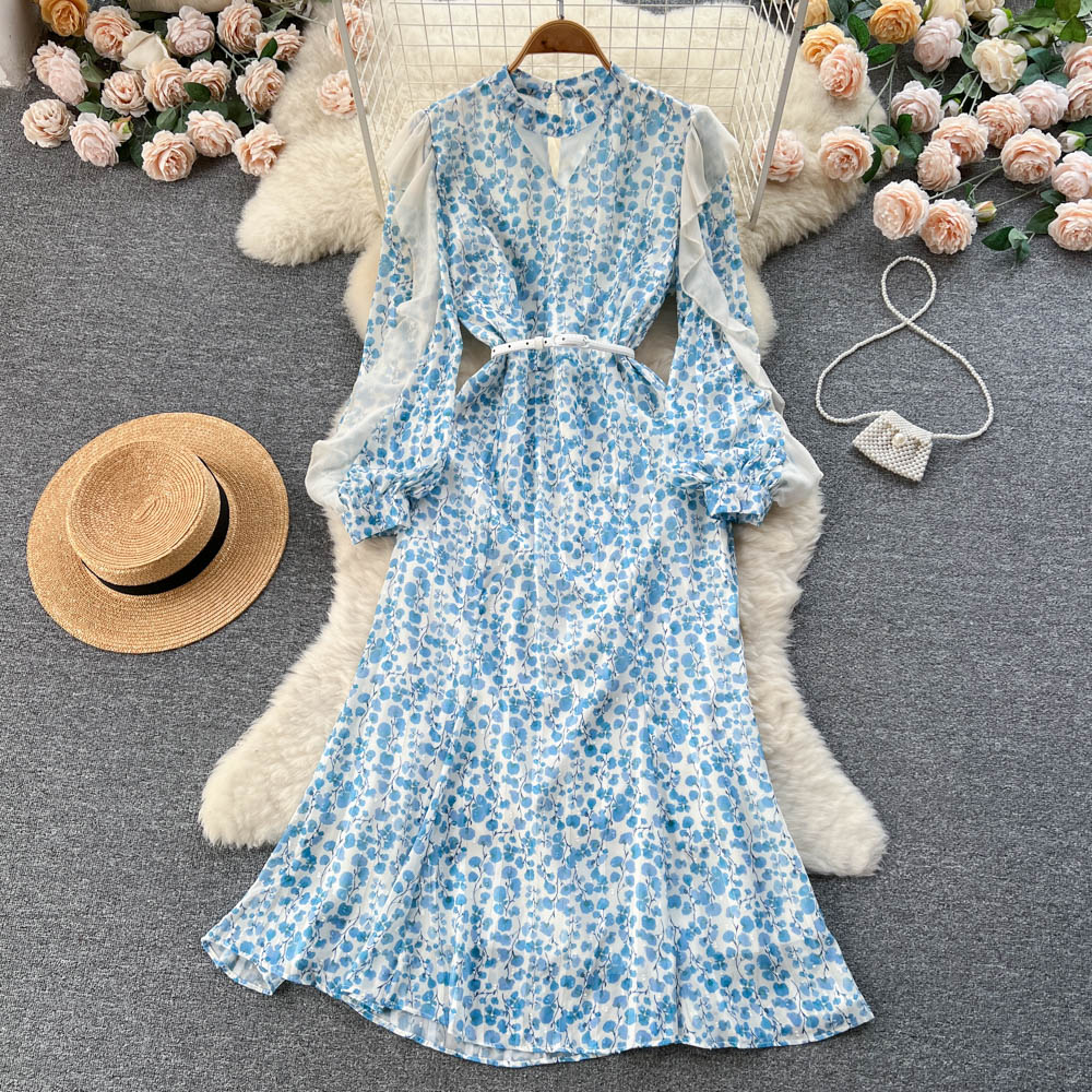 2023 Floral Dress for Women - Elegant Puff Sleeve Mermaid Maxi Skirt with Fairy Design | Perfect for Weddings, Parties & Summer Vacations