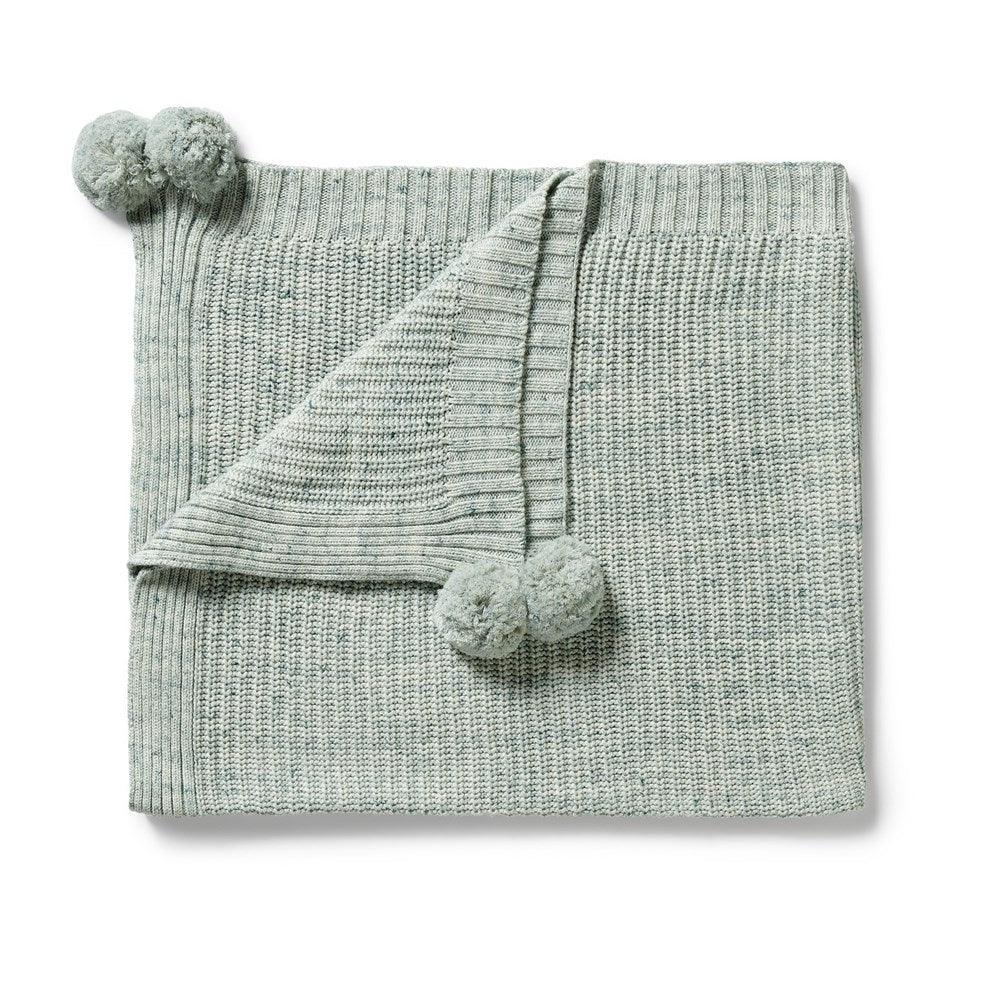 Organic Moss Speckle Knitted Blanket - Soft Eco-Friendly Throw for Living Room, Bedroom & Nursery - Cozy Home Decor Gift for All Seasons