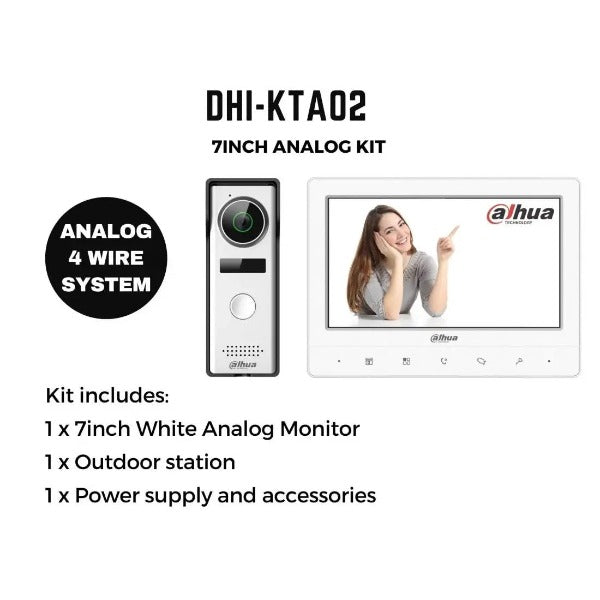Dahua 4-Wire Intercom System Kit - DHI KTA02 for Home & Office Security Communication