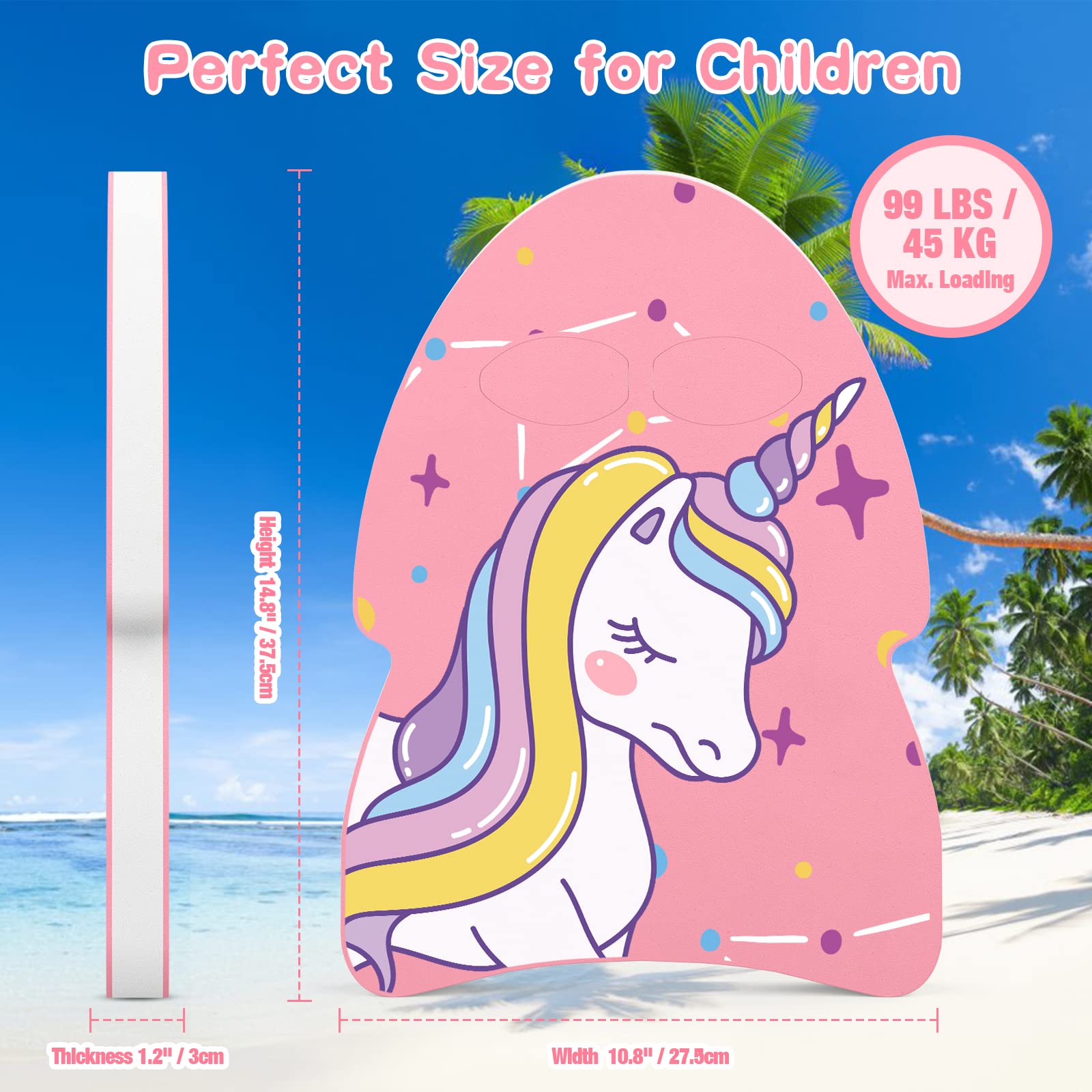 MoKo Swim Kickboard for Kids - Cartoon Swimming Training Kick Board, Pool Exercise Equipment to Improve Natural Swimming Position - Perfect for Swim Lessons, Water Fun & Pool Training
