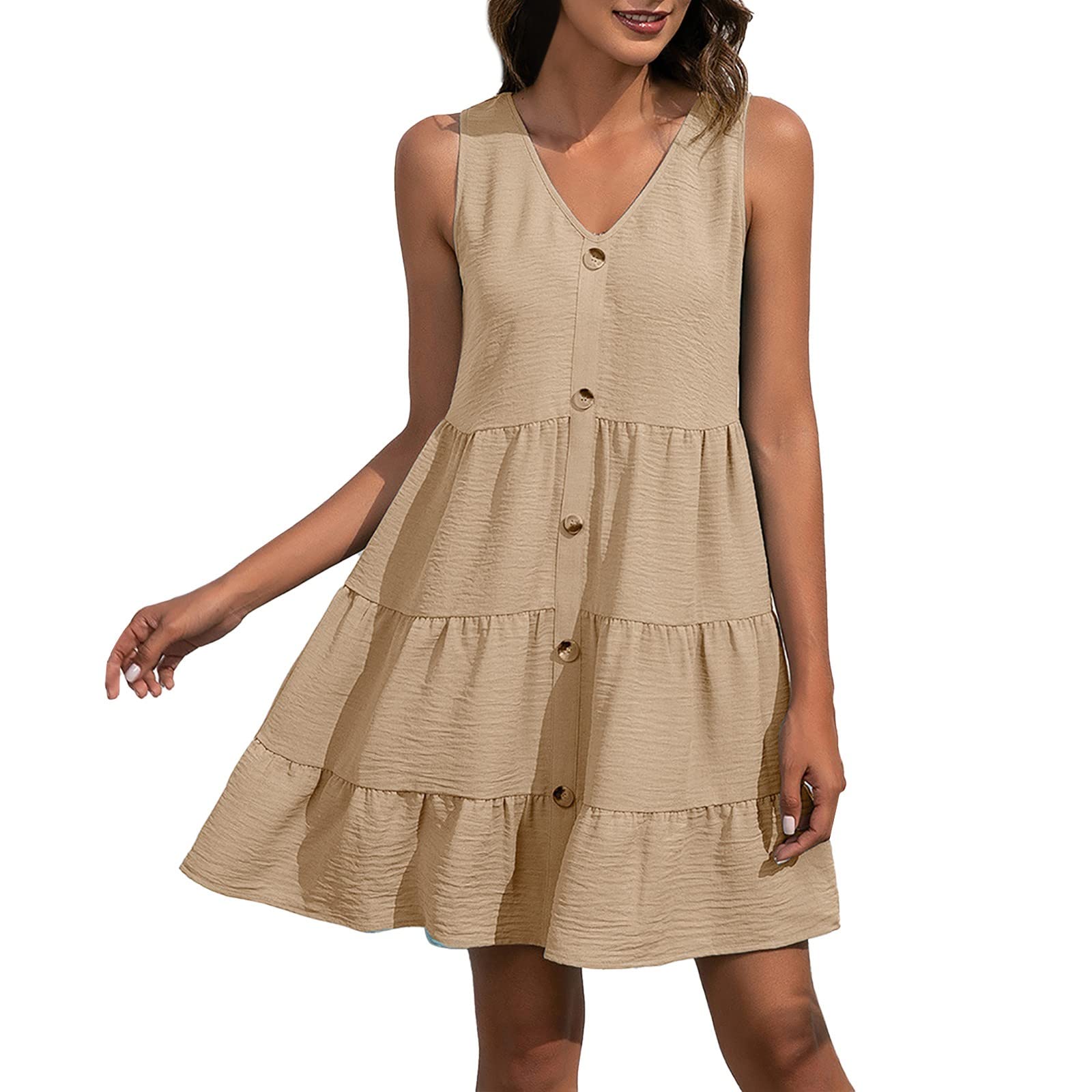 Women's Floral V-Neck Short Sleeve Summer Dress - Lace Trim Beach Sundress, Graduation Outfit, Casual Daywear - Perfect for Vacations, Parties & Outdoor Events (White)
