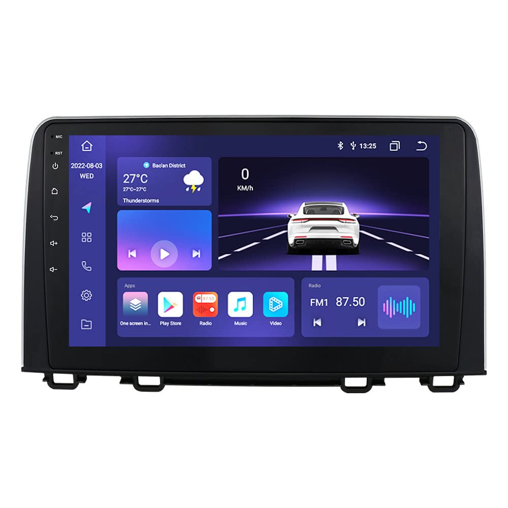 10.1 Inch HD Touchscreen Android 13 Car Stereo for Honda CRV 2017-2021 - Wireless Apple CarPlay & Android Auto, 8-Core CPU, 4G RAM + 32G ROM, WiFi GPS Navigation, Bluetooth 5.0, Weather Display - Perfect for Commuting, Road Trips & Hands-Free Driving