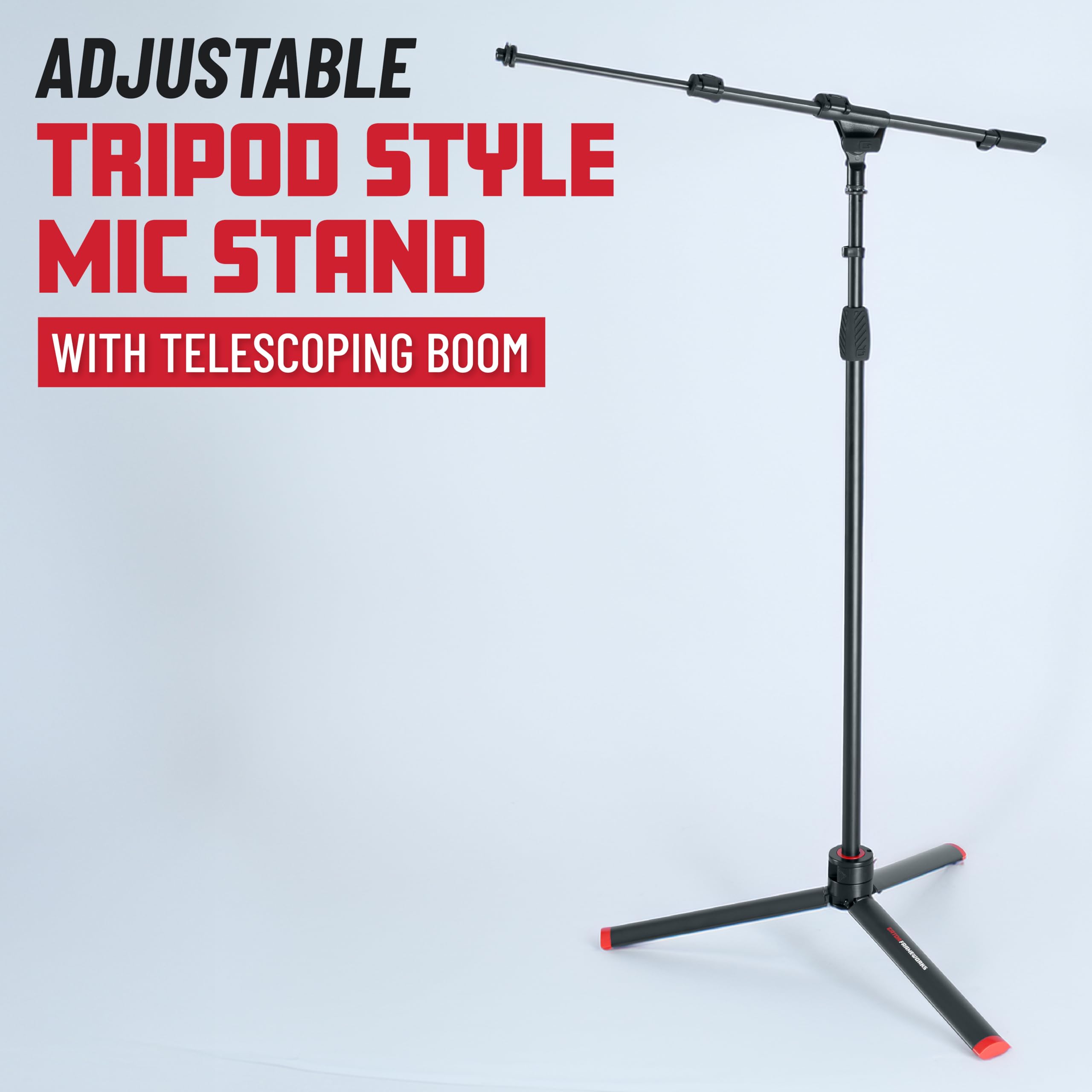 Gator Frameworks GFW-ID-MIC ID Series Adjustable Tripod Mic Stand with Boom Arm - Perfect for Podcasting, Live Streaming & Studio Recording