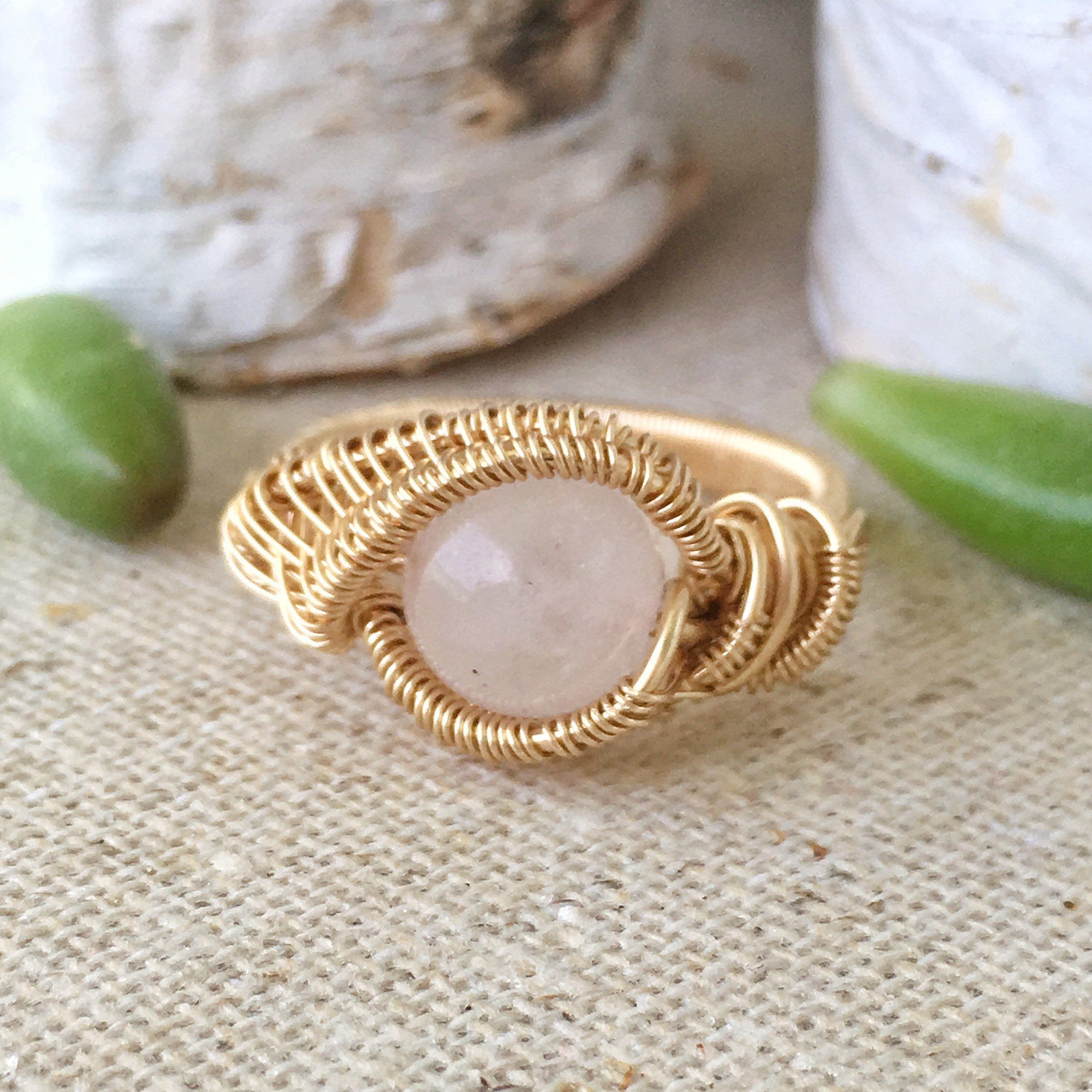 14K Gold Filled Rose Quartz Ring for Women - Elegant Stackable Dainty Jewelry Gift for Valentine's Day, Anniversary & Everyday Wear