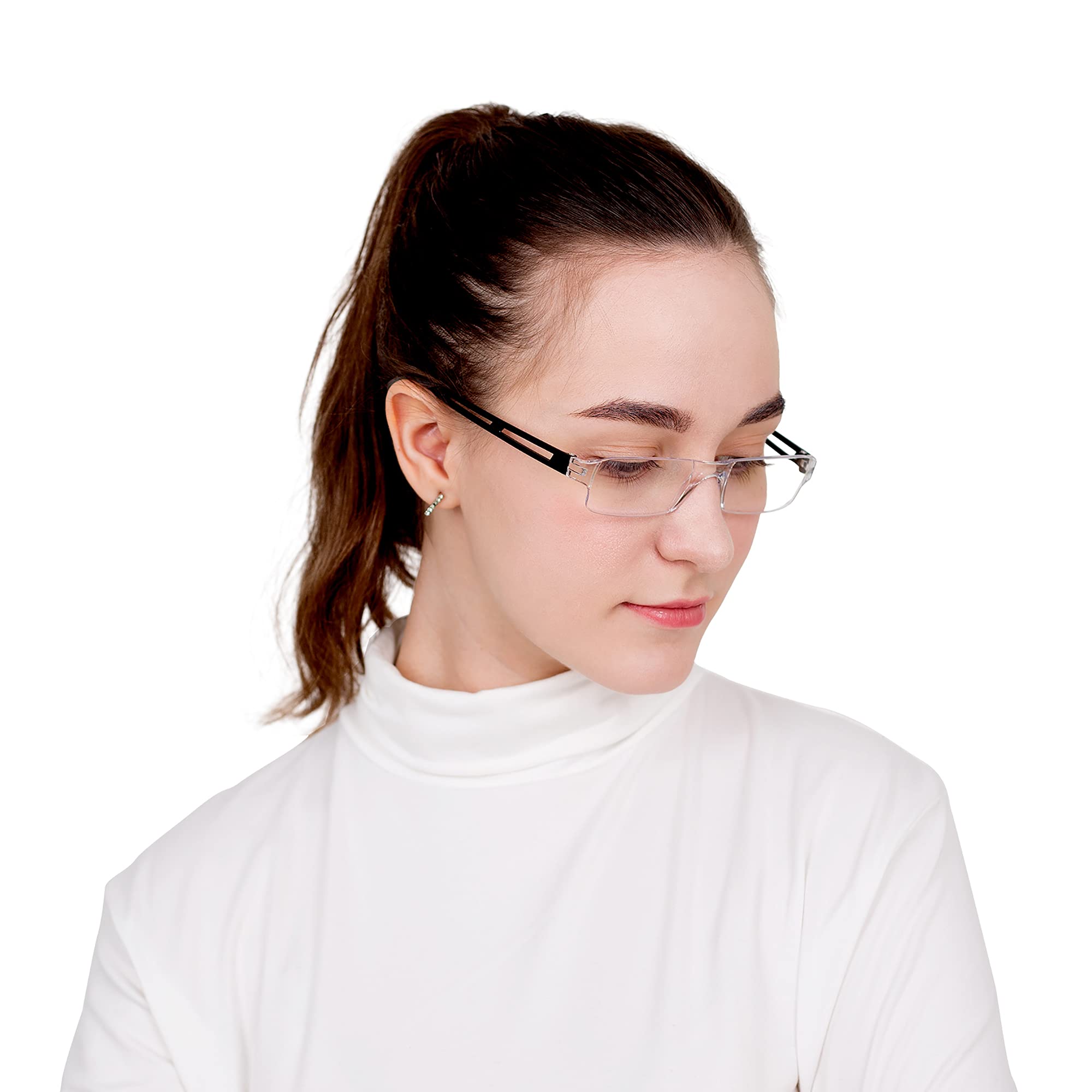 LifeArt 2/4 Pairs Blue Light Blocking Reading Glasses for Men & Women - Anti Eye Strain Computer Glasses with Stylish Rectangle Frame - Perfect for Office Work, Gaming & Screen Time