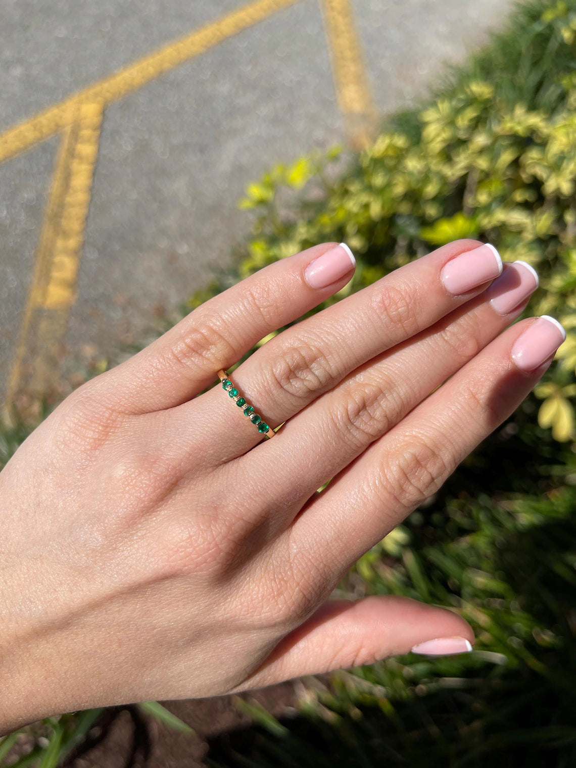 0.45 Carat Colombian Emerald Wedding Band - Rich Green Sparkle Ring for Women | Elegant Engagement & Anniversary Jewelry Gift for Her