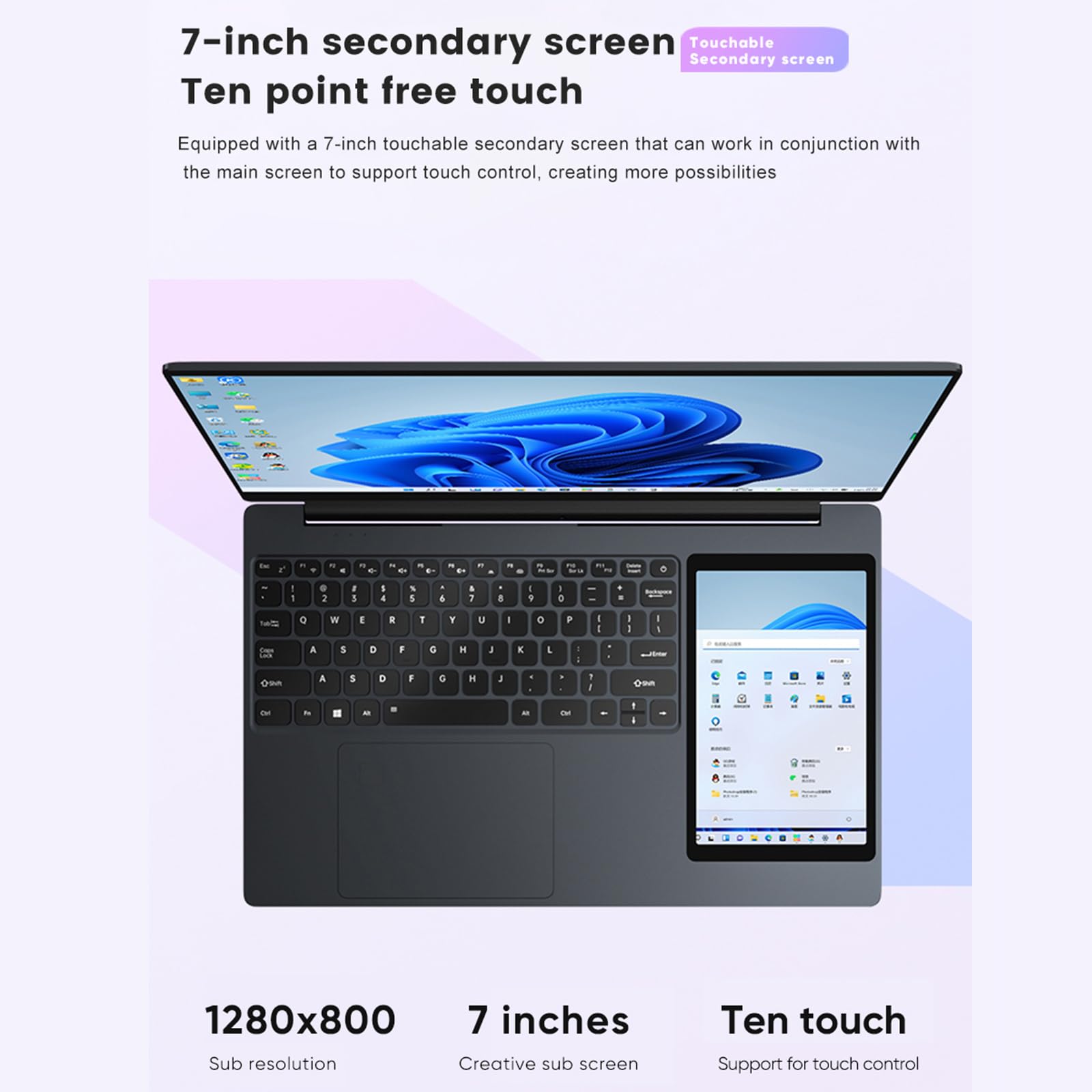Tuofudun L10 12th Gen N100 Dual Screen Laptop - 15.6
