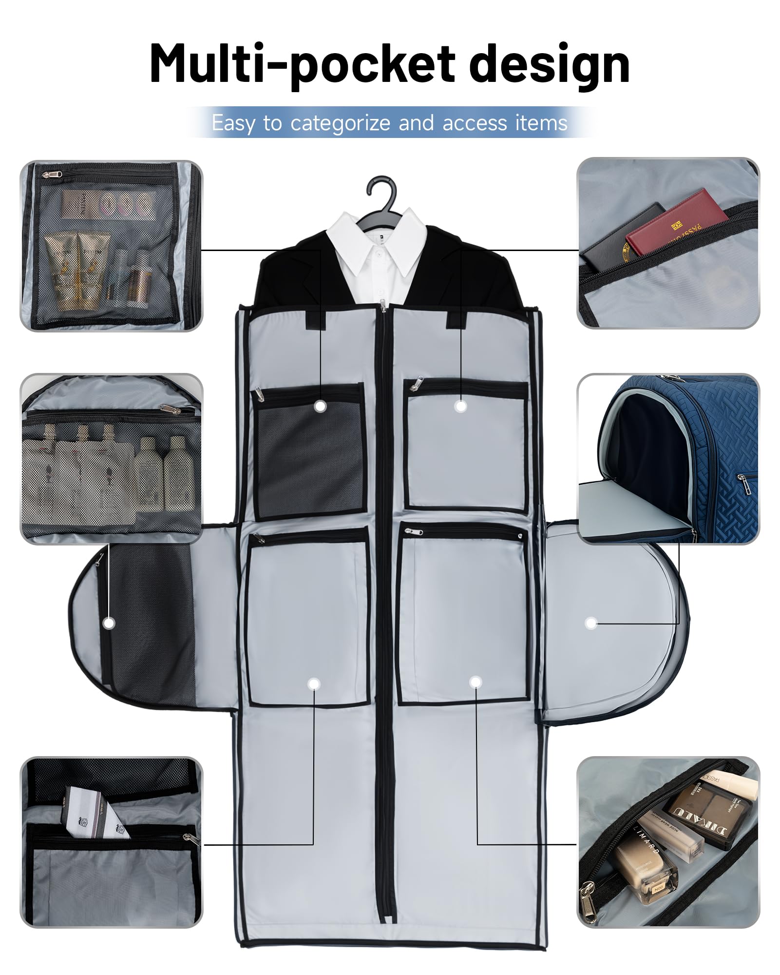 93L Wheeled Carry-On Duffle Garment Bag - Waterproof Rolling Suitcase with Shoe Compartment for Men & Women | Perfect for Business Travel, Weekend Getaways & Airplane Trips