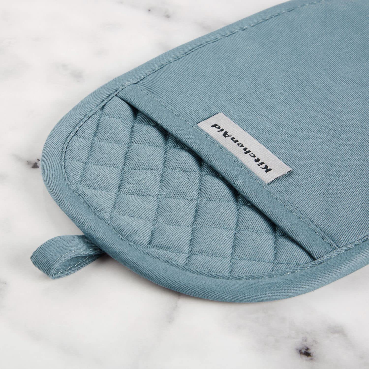 KitchenAid Asteroid Pot Holder Set of 2 - Heat Resistant Oven Mitts, 6.5x10 Inch Blue Silicone Trivet for Hot Pots & Pans - Perfect for Cooking, Baking & Serving in Kitchen