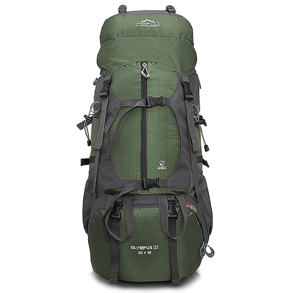 65L Lightweight Waterproof Hiking Backpack for Men & Women - Large Trekking Mountaineering Bag with Rain Cover - Perfect for Camping, Travel, Outdoor Adventures & Backpacking Trips
