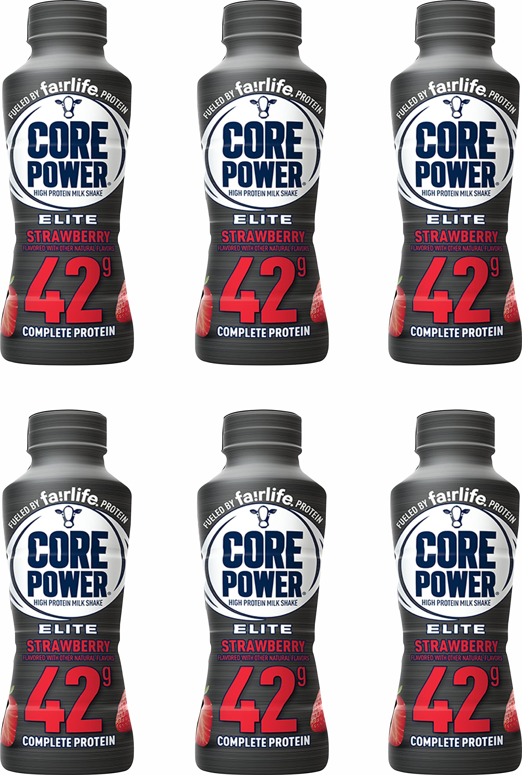 Fairlife Core Power Protein Shake - 42g Protein, 14 fl oz, Strawberry Flavor (Pack of 6) | Ready-to-Drink Protein Beverage for Post-Workout Recovery, Muscle Building & Healthy Snacking | High Protein Shake for Athletes, Gym & Active Lifestyle