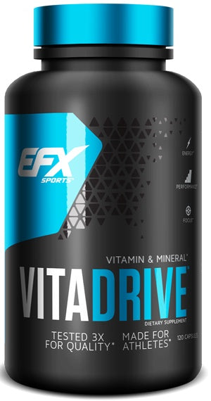 EFX Sports Vita Drive Multivitamin Supplement - 120 Capsules for Energy, Immunity & Recovery | Perfect for Athletes & Active Lifestyles