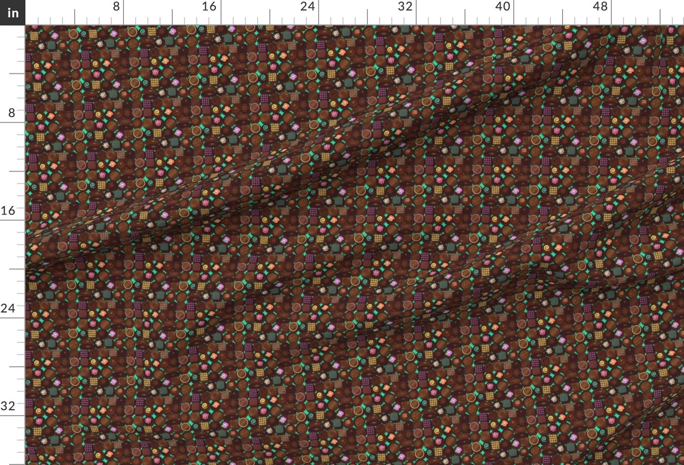 Premium Spoonflower Fabric - Chocolate Candy Box Print on Soft Minky Fabric (Fat Quarter) for Sewing Baby Blankets, Quilt Backing & Plush Projects - Perfect for Nursery Decor, DIY Gifts & Cozy Home Crafts