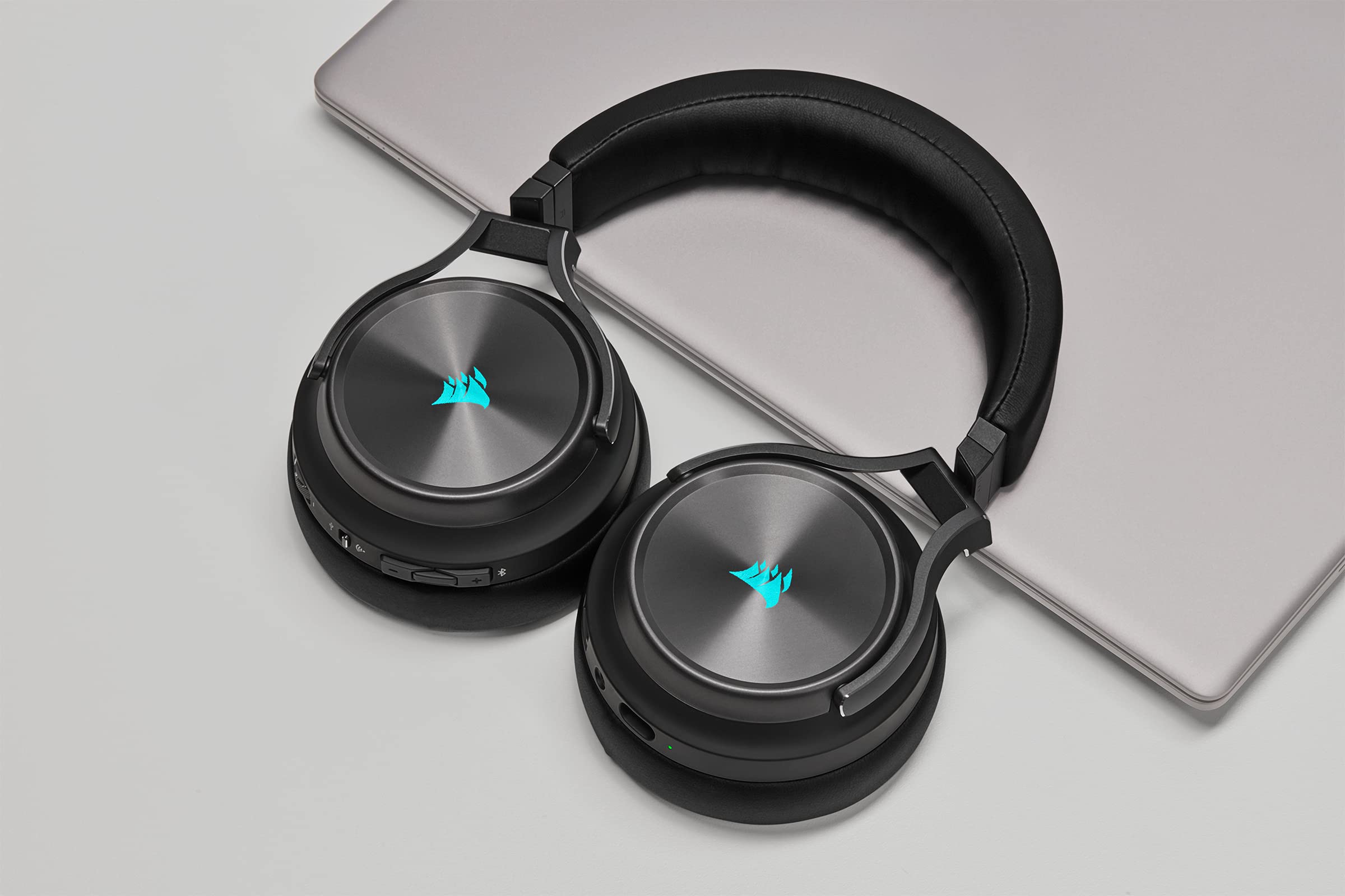 CORSAIR VIRTUOSO RGB WIRELESS XT Multiplatform Gaming Headset with Bluetooth - Dolby Atmos - Omnidirectional Microphone - iCUE Compatible - for PC, Mac, PS5, PS4, Nintendo Switch & Mobile Devices - Slate | Perfect for Gaming, Streaming & Remote Work