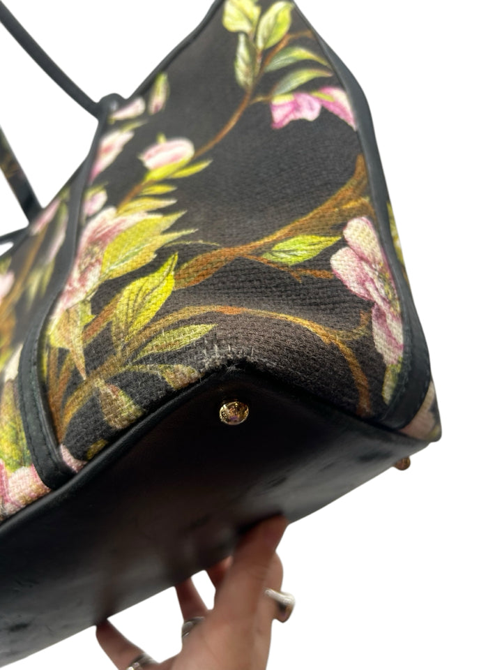 Dolce & Gabbana Floral Print Canvas Leather Tote Bag for Women - Stylish Designer Handbag for Work, Travel & Everyday Use