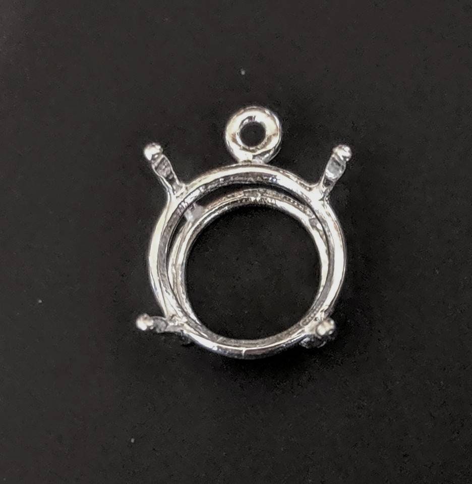 Premium 18mm Round Sterling Silver or 14k Gold Dangle Pendant Setting - Handcrafted in USA - Perfect for Jewelry Making, DIY Earrings & Necklace Designs