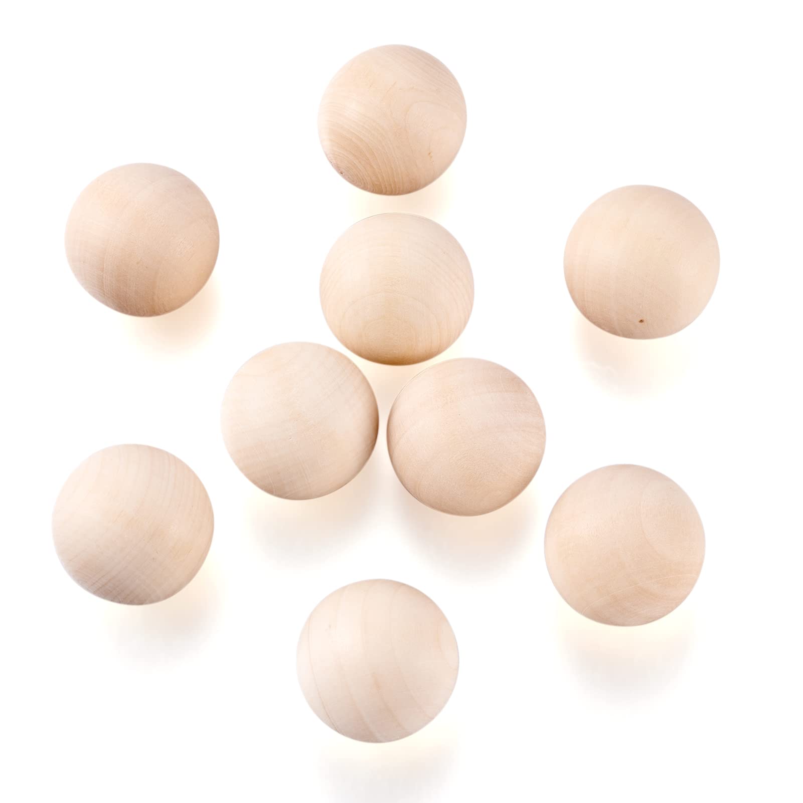 Craftdady 20Pcs 1.5 Inch Natural Unfinished Hardwood Craft Balls - 39-40mm Round Wooden Spheres for DIY Projects, Home Decor, Christmas Ornaments & Wedding Centerpieces
