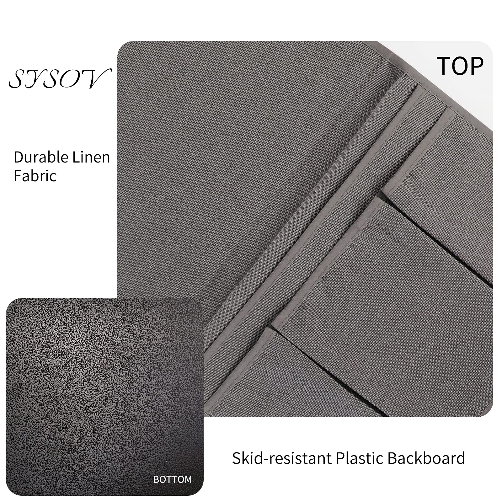 Bedside Caddy Organizer - Storage Holder for Phone, Tablet, iPad, Remote & Magazines - Perfect for Home, College Dorm, Bunk Bed & Sofa (Grey) - Keep Essentials Handy While Reading or Relaxing in Bed