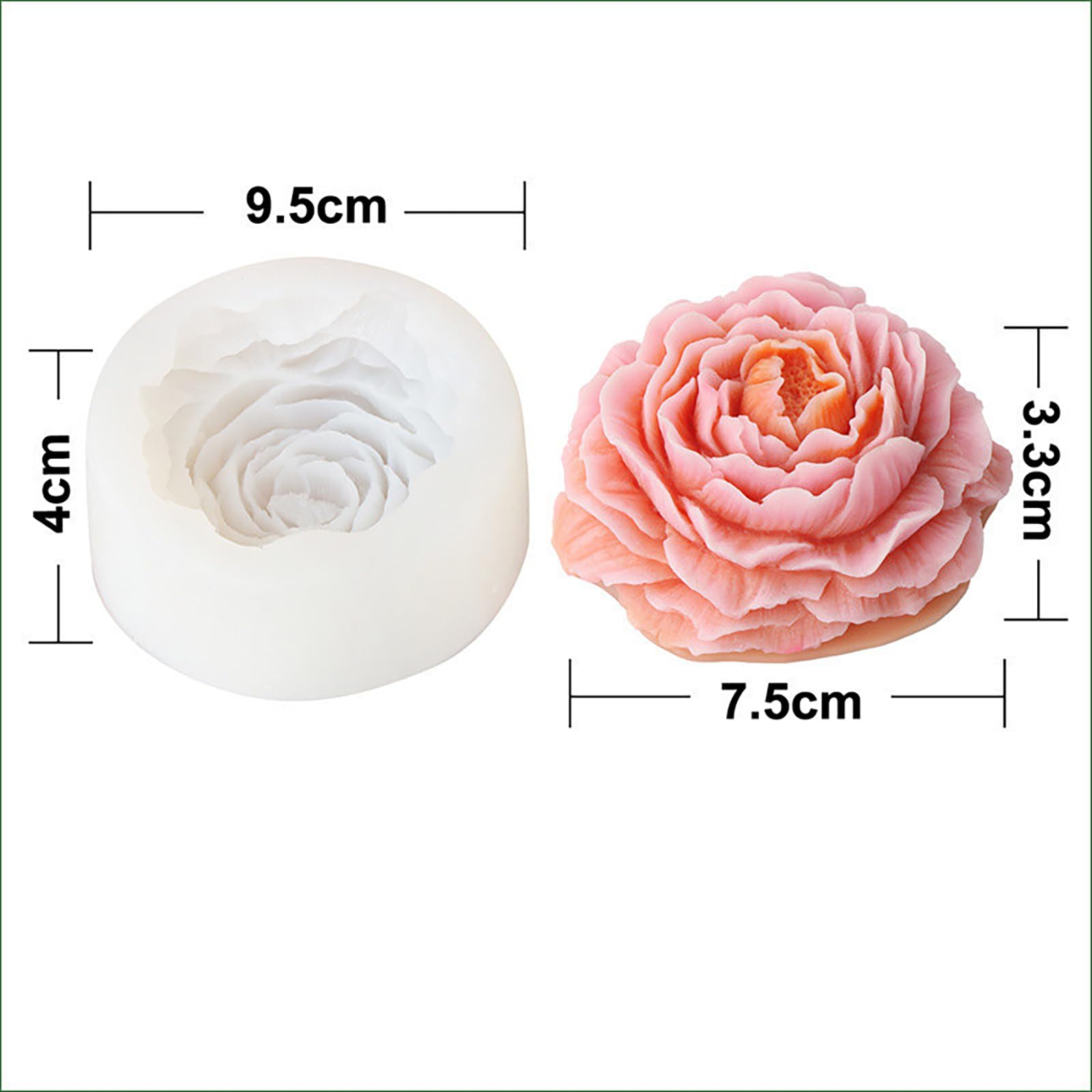 2 Pcs Peony Flower Bud Molds Set - DIY Resin, Clay, Jewelry & Candle Making Supplies - Perfect for Handmade Crafts, Home Decor, and Wedding Favors