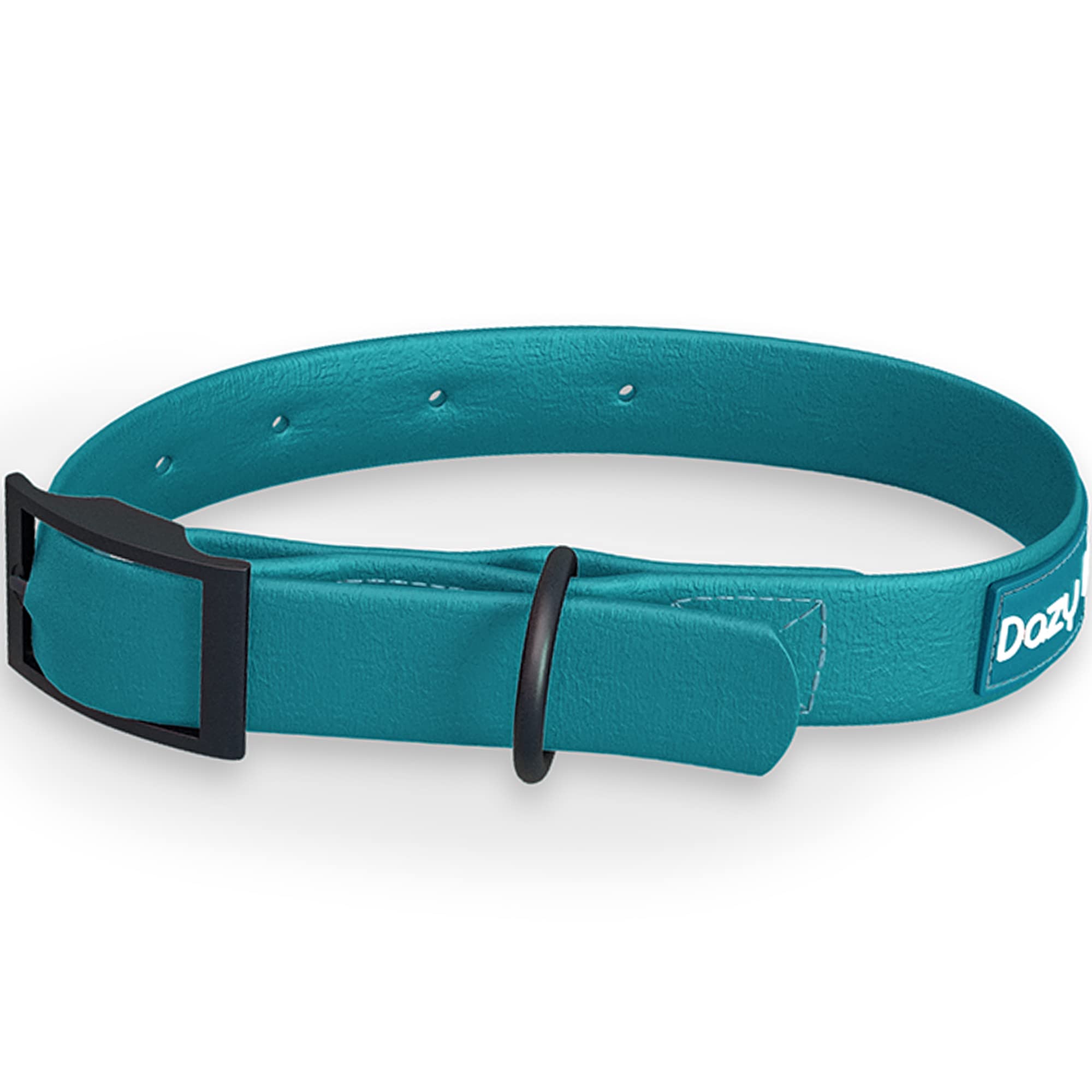 Dazy Dog Waterproof Durable Dog Collar - Odor Resistant & Easy Clean TPU Collar for Small Medium Large Dogs - Stronger Than Biothane Silicone Rubber - Perfect for Swimming Hiking Training Outdoor Adventures (Small, Teal)