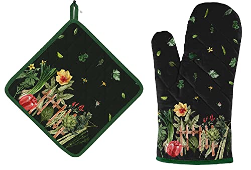 AMOUR INFINI 4-Piece Cotton Kitchen Set - Apron, Towel, Oven Mitt & Pot Holder for Baking, Grilling & Cooking | Perfect Housewarming & Wedding Gift for Home Chefs