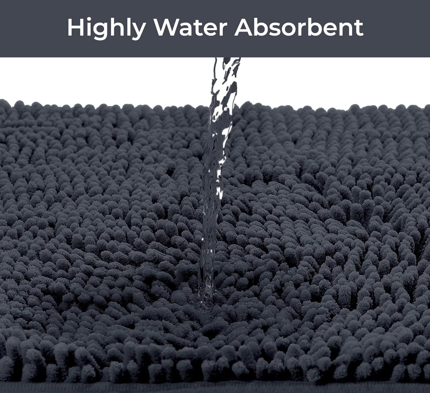Premium Soft Plush Bath Mat - Ultra Absorbent Chenille Microfiber Shower Rug for Bathroom (20
