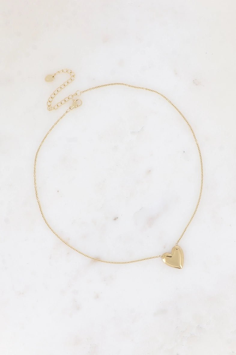 Golden Heart Necklace Alba - Elegant & Romantic Jewelry for Women - Perfect for Date Nights, Anniversaries & Special Occasions