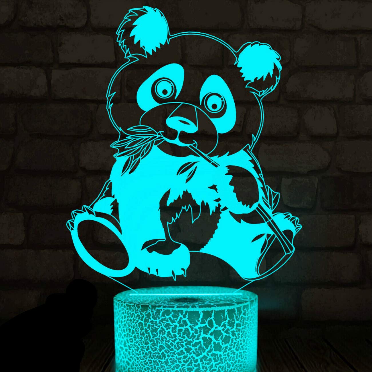 3D Panda Night Light LED Touch Table Lamp - 7 Color Changing Optical Illusion Desk Decor for Kids Room, Nursery, Birthday Gift & Christmas Home Decoration