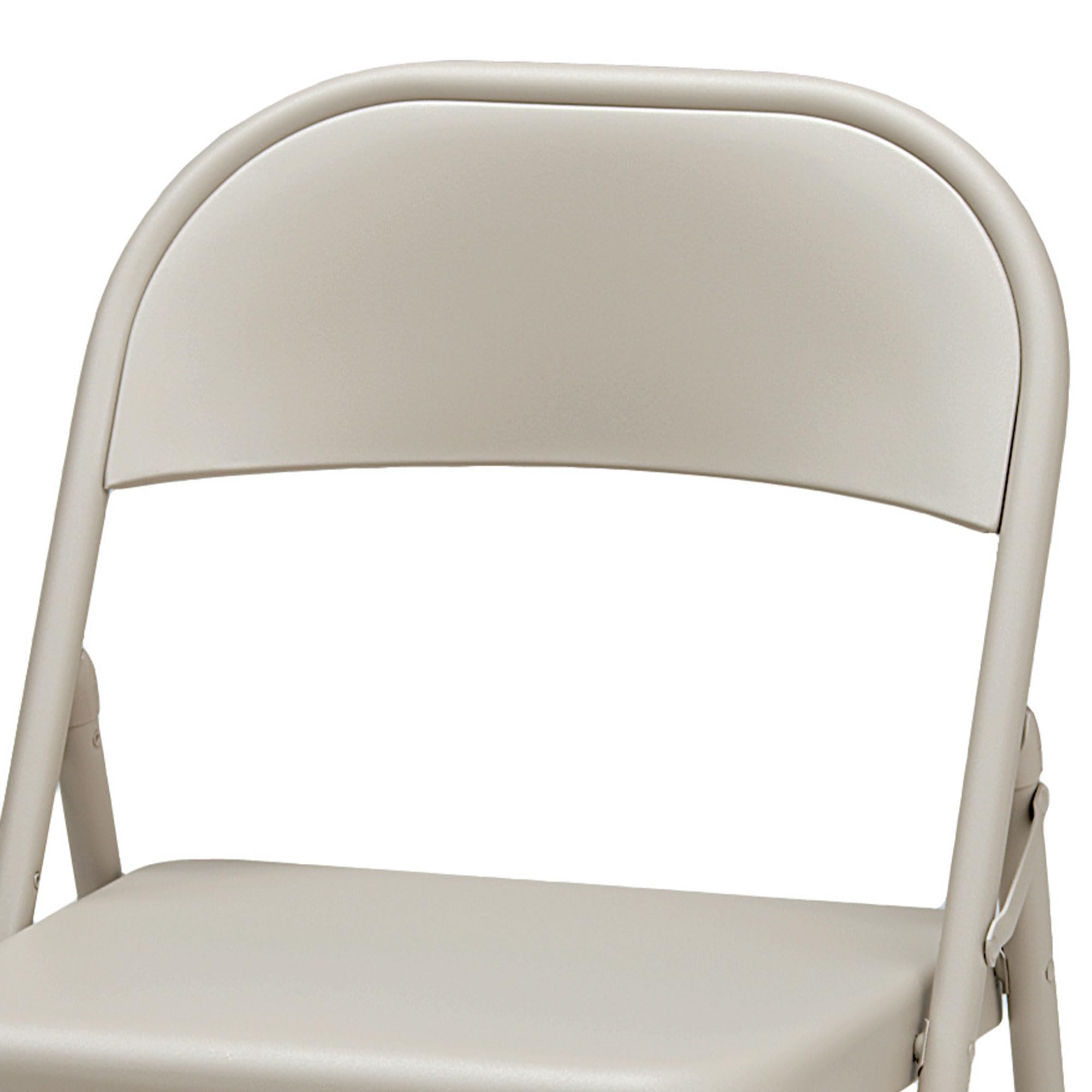 Premium MECO All-Steel Folding Chairs Set of 4 - Heavy Duty Buff Lace Patio Chairs with Contoured Backrest - Perfect for Indoor Events, Outdoor Gatherings, Weddings, Picnics, and Backyard Parties