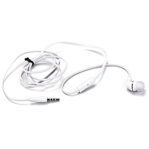 Wired Mono Headset with Microphone for Samsung Galaxy Tab A 10.1 (2019) - 3.5mm Single Earbud Headphone, Hands-Free Call (White) | Perfect for Online Classes, Gaming & Business Calls