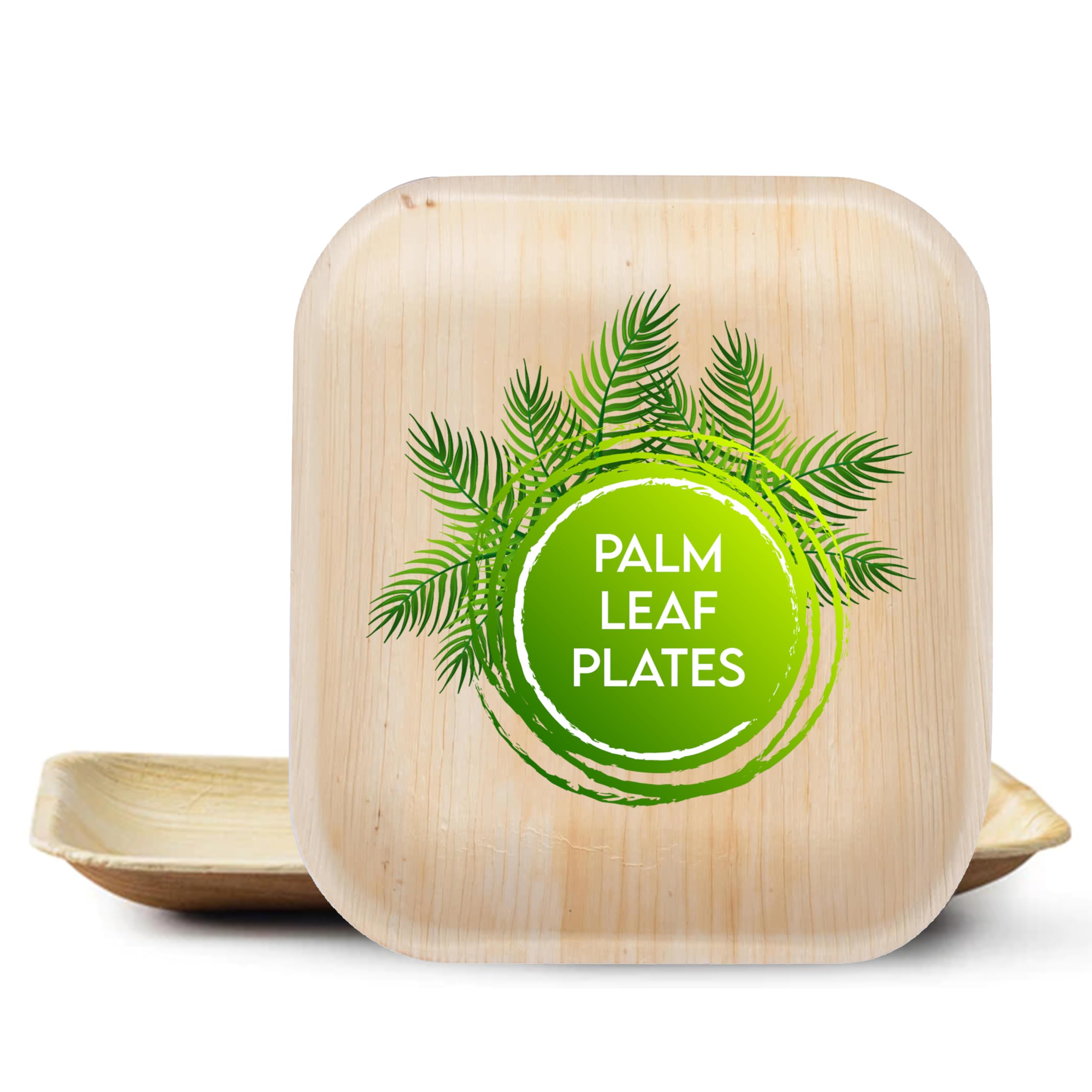 Eco-Friendly Palm Leaf Plates 25-Pack - Biodegradable & Compostable Disposable Dinnerware, 6