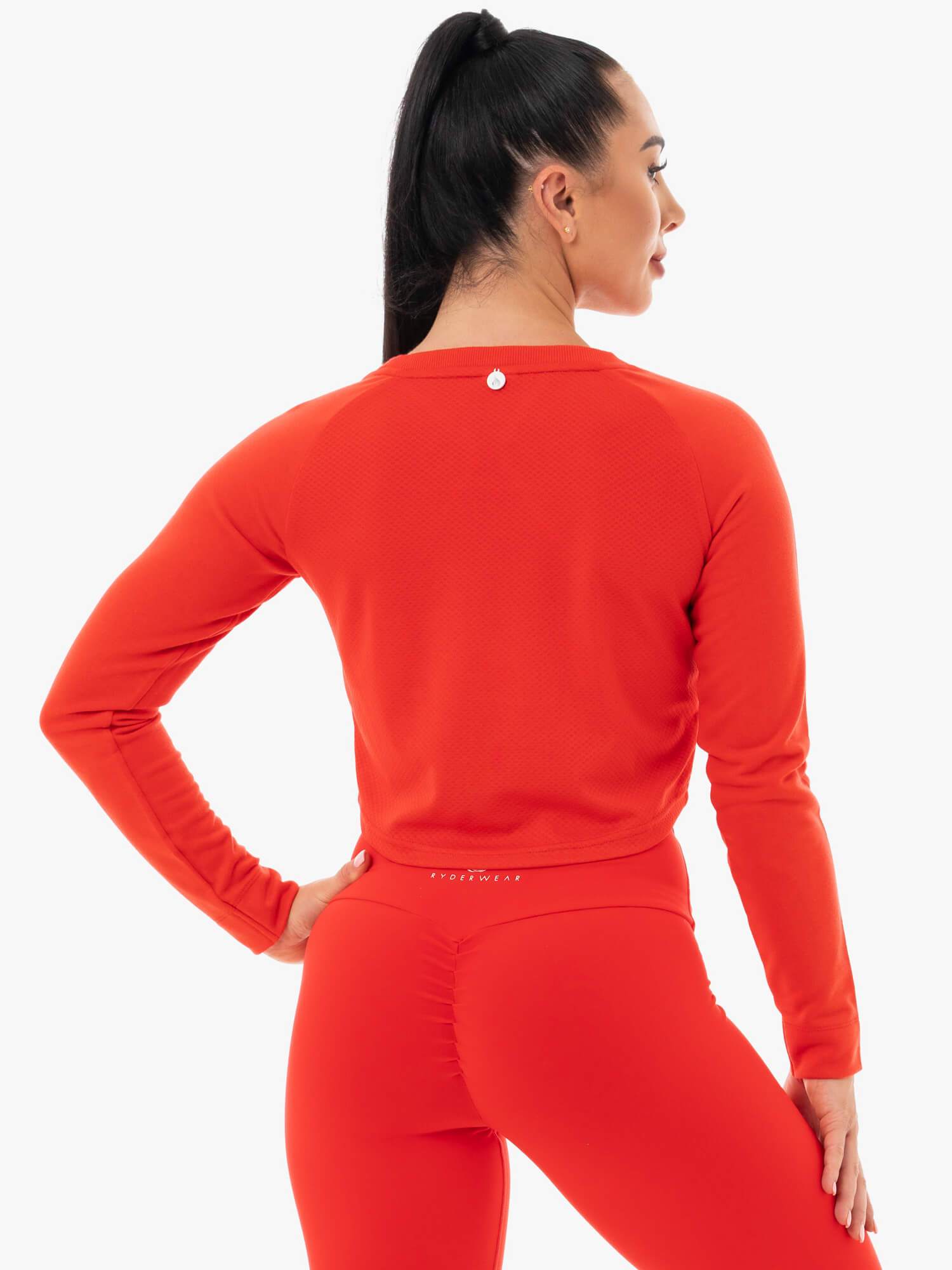 Staples Cropped Sweater Women's Red Knit Pullover - Perfect for Casual Outfits, Fall Layering & Cozy Winter Wear