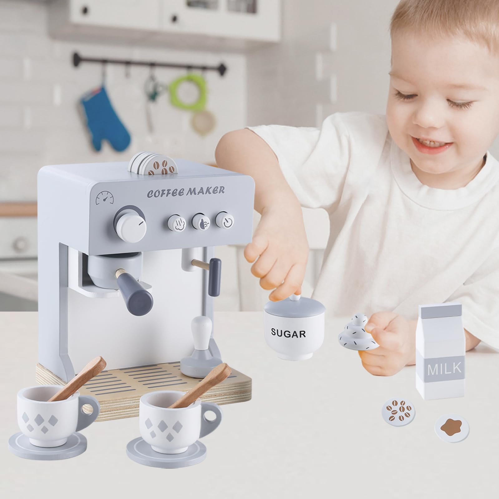 **Pretend Play Kids Coffee Maker Toy - Espresso Machine Playset for Toddlers, Kitchen Accessories & Learning Toys - Perfect Gift for Boys & Girls (Ideal for Role-Playing, Birthday & Holiday Gifts)**
