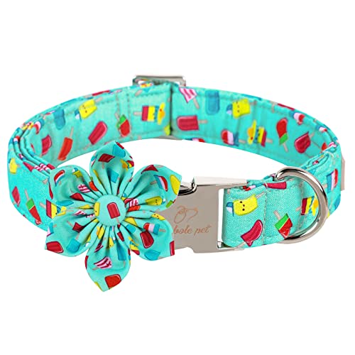 Popsicle Green Flower Tie Collar
