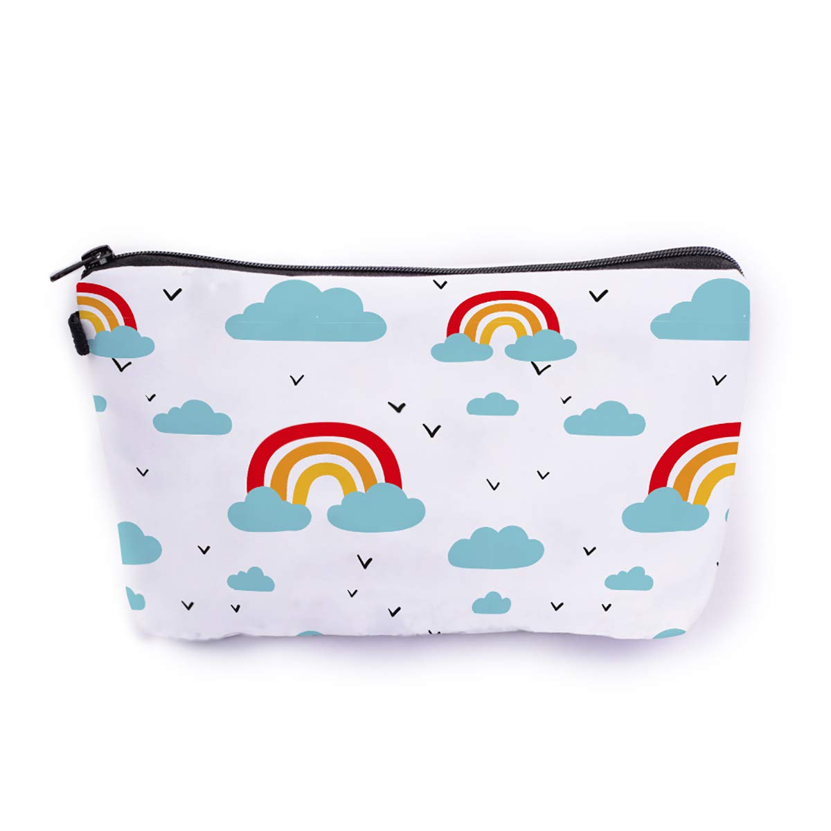 Crazyify Dreamy Rainbow Cosmetic Bag for Women - Waterproof Canvas Makeup Pouch with Zipper, Travel Toiletry Organizer | Perfect for Travel, Gym & Daily Storage