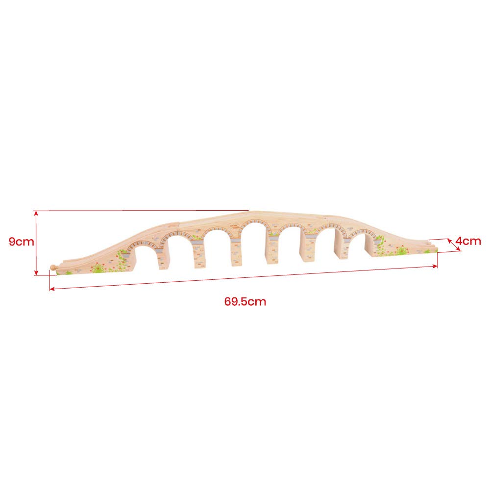 Bigjigs Rail Ribblehead Viaduct Wooden Train Bridge - 7 Arch Bridge for Wooden Railway Sets | Durable Wooden Train Track Accessories | Perfect for Kids' Playrooms, DIY Train Layouts & Educational STEM Toys