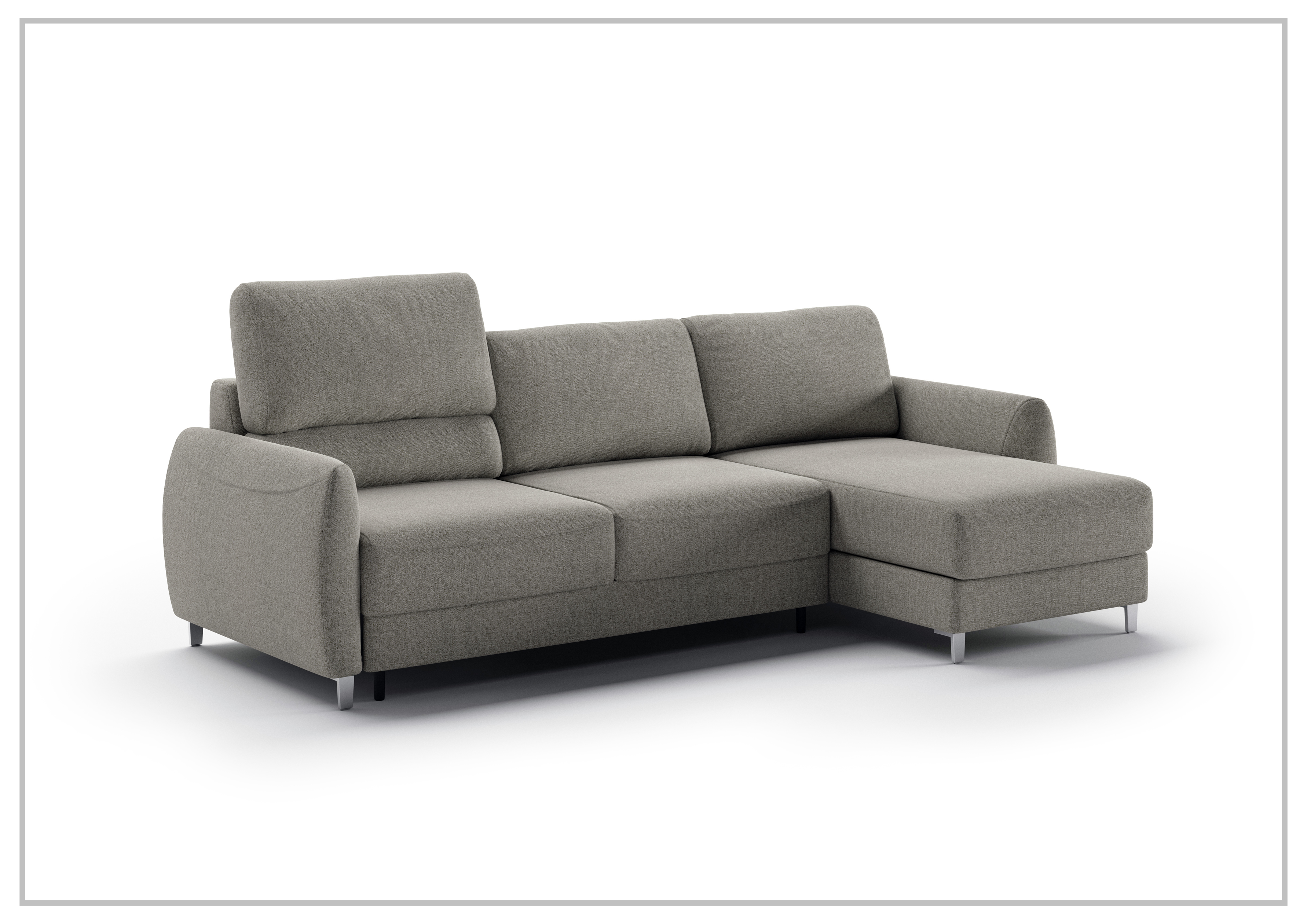 Luonto Delta 3-Seater Fabric Full XL Sectional Sofa Sleeper with Reversible Chaise - Modern Living Room Furniture for Small Spaces, Comfortable Sleeper Sofa for Guests, Perfect for Apartments and Cozy Homes