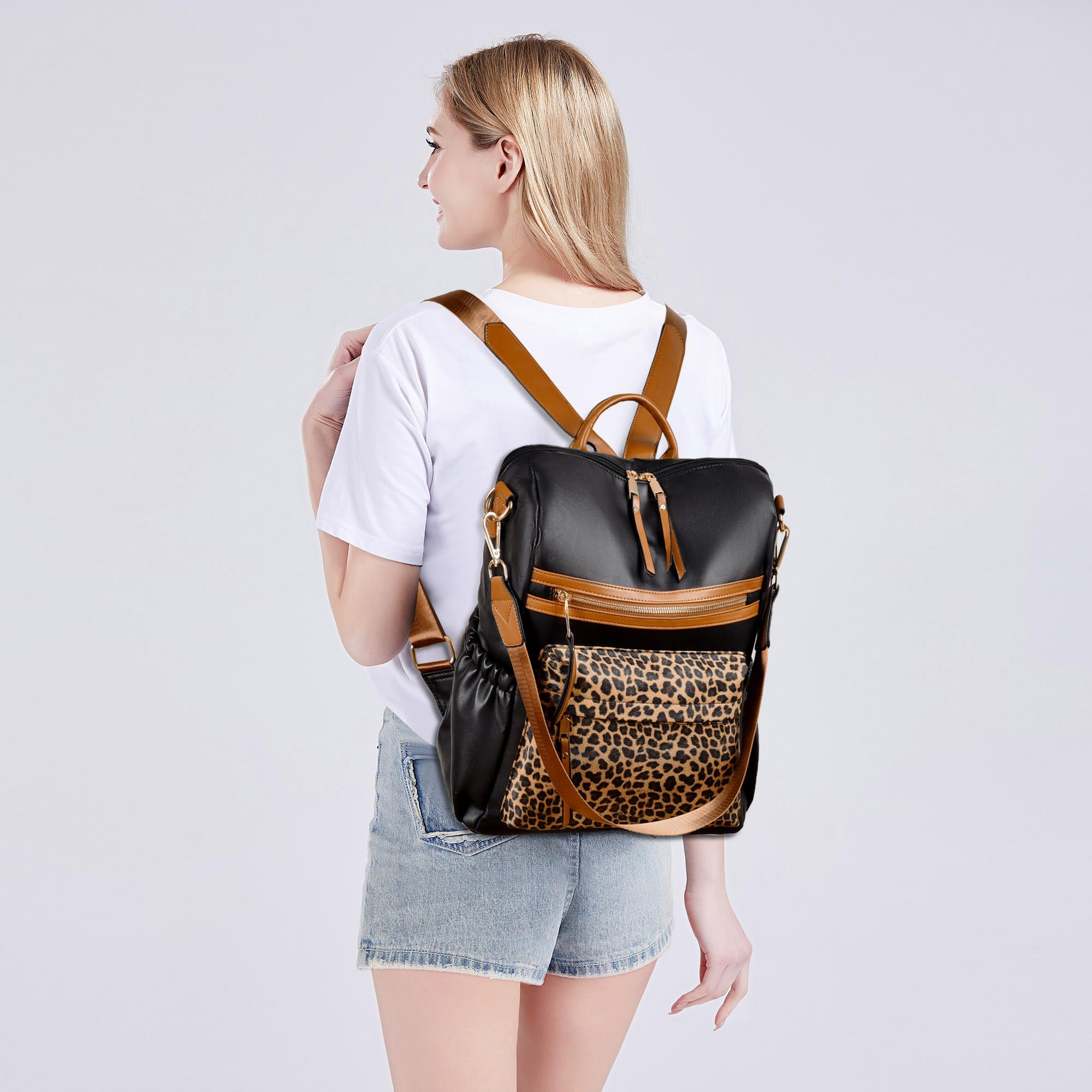Dora & Liz Women's Leather Backpack Purse - Stylish Designer Shoulder Bag for Travel, Work & Daily Use | Fashionable Ladies Handbag for Commuting, Shopping & Weekend Outings