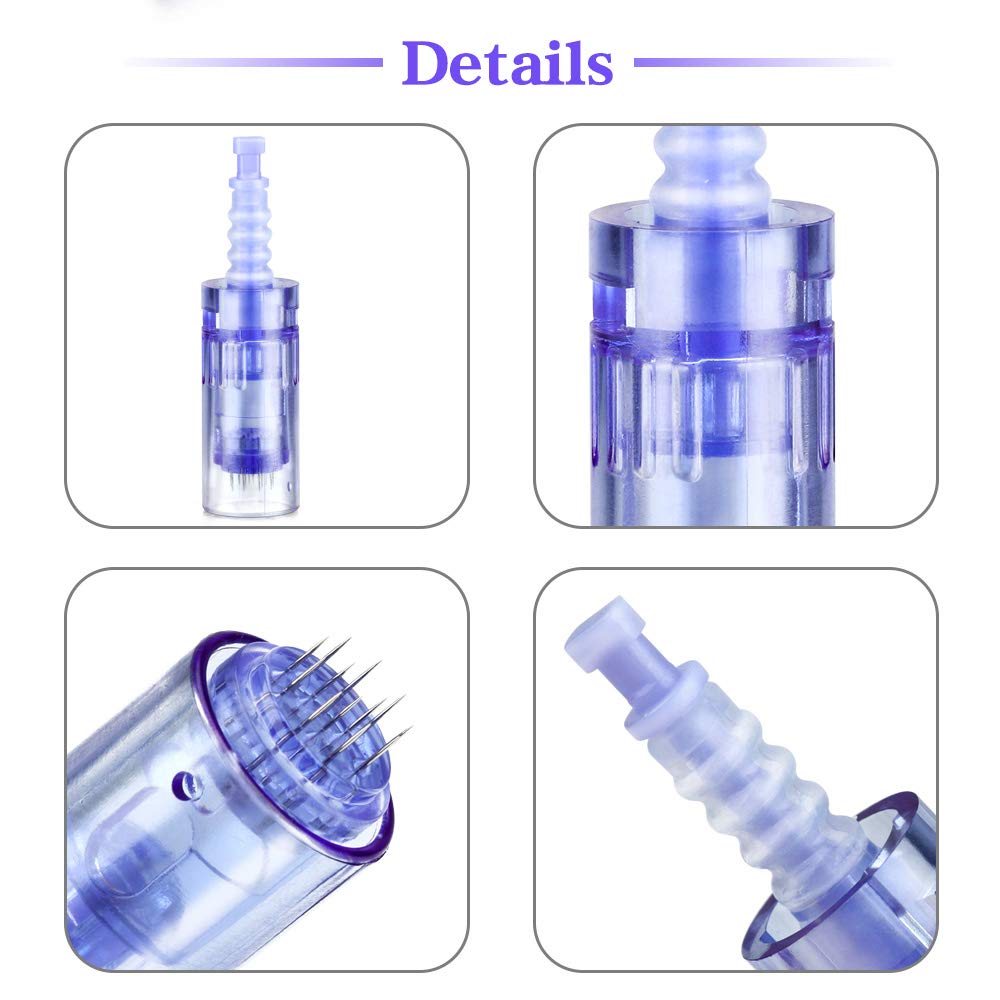 Dr.pen Ultima A6 Round Nano Cartridges 0.1mm Needle Disposable Replacement Parts (5 Pack) - Professional Derma Pen Refills for Micro-needling, Skin Rejuvenation & Hair Growth Therapy