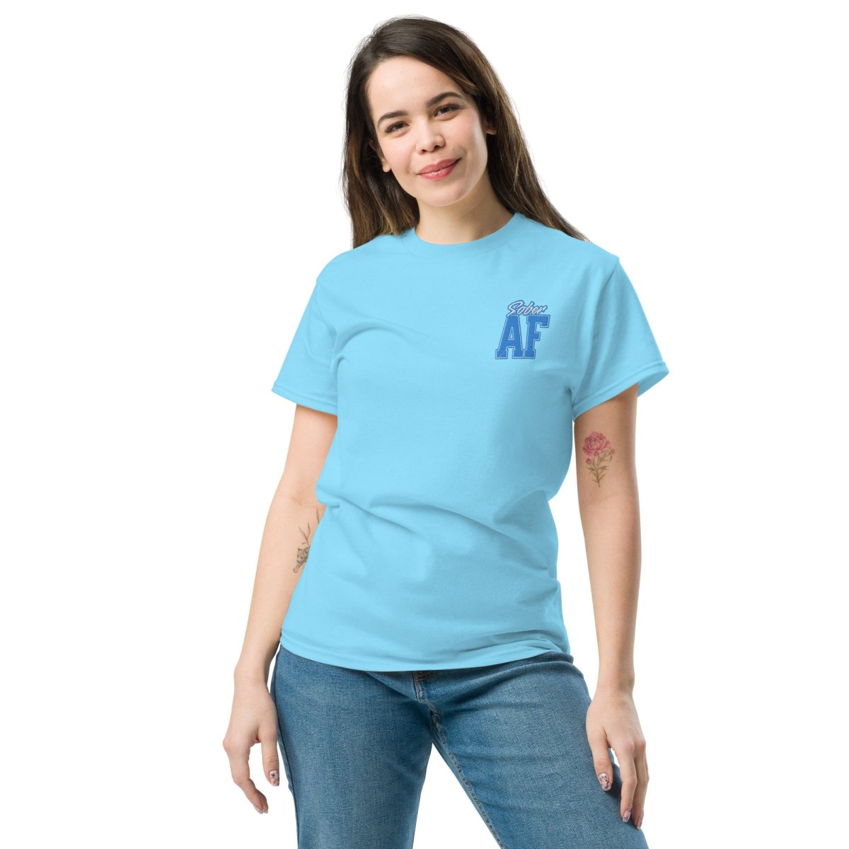 Sober AF Embroidered Unisex Classic T-Shirt - Comfortable Cotton Tee for Everyday Wear, Street Style & Casual Outfits